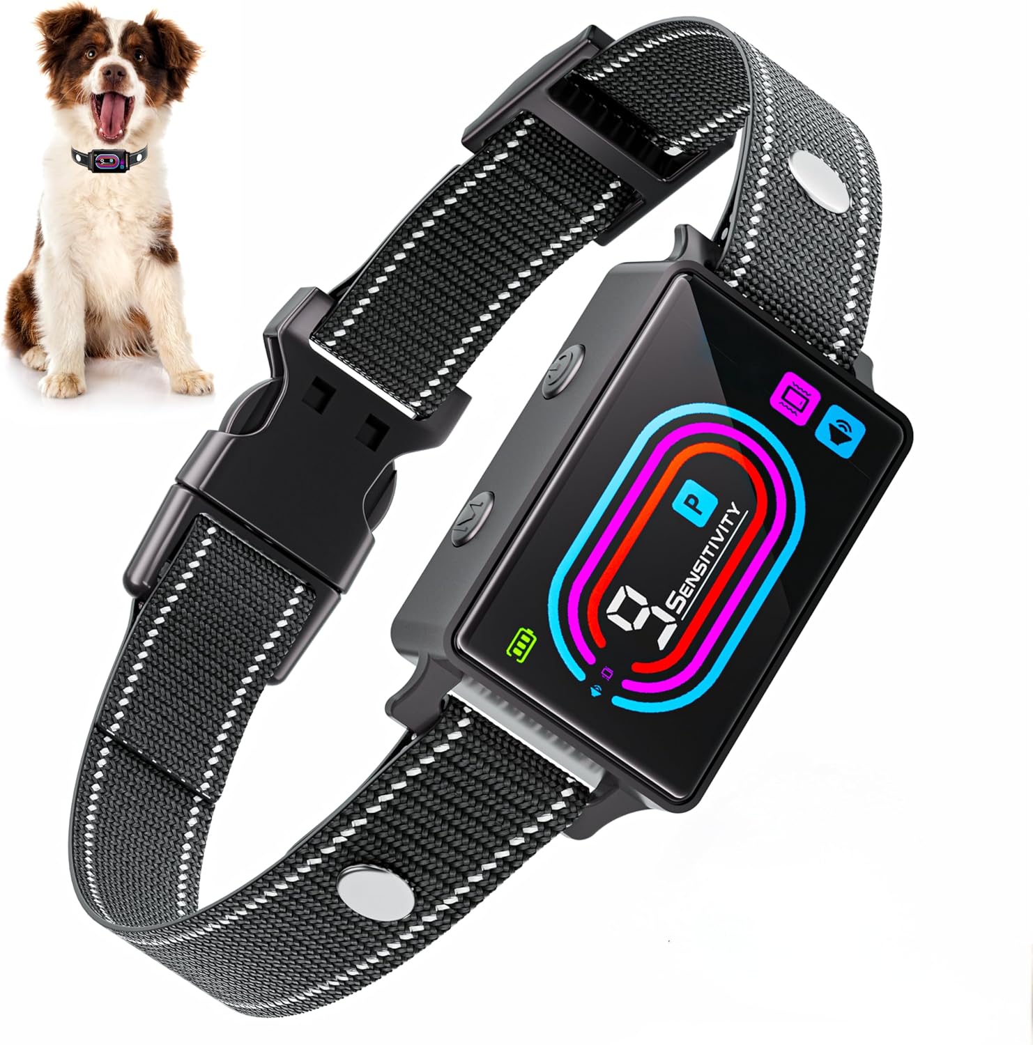 Dog Bark Collar, 2025 Smart Bark Collar for Dogs Large Medium Small 5-130 lbs, Bark Collar 9 Adjustable Sensitivity 5 Training Modes, Anti-Bark Training Collar Beeping Vibrator