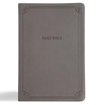 NASB Large Print Thinline Bible, Value Edition, Charcoal LeatherTouch, Red Letter, Presentation Page, Sewn Binding, Full-Color Maps, Easy-to-Read Bible Karmina Type
