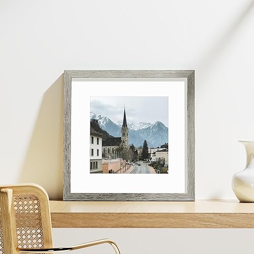 Vista 824 de Vittanly - Juego de 9 portarretratos, plexiglás resistente a rupturas, exhibe fotos de 12 x 12 pulgadas o, con paspartú, de 8 x 8 pulgadas, marcos