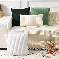 Vista 186 de UGASA - Juego de 2 fundas de almohada de terciopelo a rayas, funda decorativa para cojín con cremallera oculta para el hogar, sofá, dormitorio