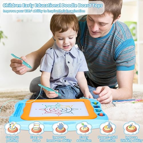 Miniatura 15 de Tablero magnético de dibujo para niñas y niños, tablero de dibujo borrable de 15 pulgadas para niños, colorido, educación, bocetos, juguetes