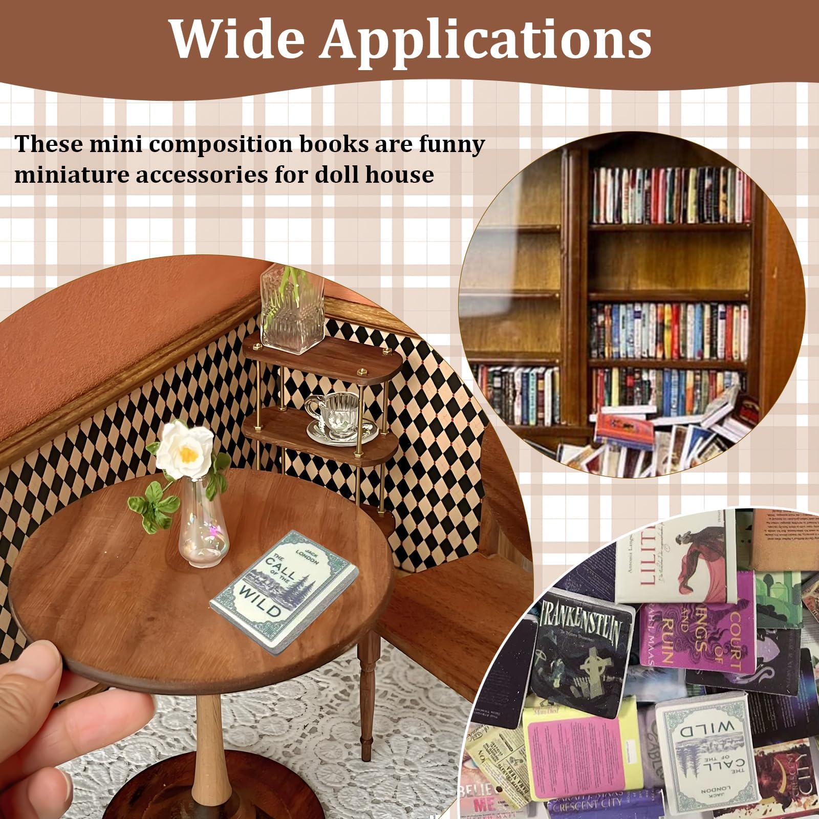 50pcs Miniature Books, Miniature Decorative Items, Miniature Dollhouse Accessories - Tiny Mini Books for Anxiety Bookshelf, Mini Things, Miniature Things, Dollhouse Miniatures & DIY Craft Decor 4