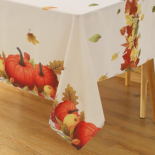 Miniatura 4 de TOMORO Mantel rectangular de Acción de Gracias, impermeable y lavable, mantel con temática de otoño, para decoración de cenas y fiestas, 60 x 84