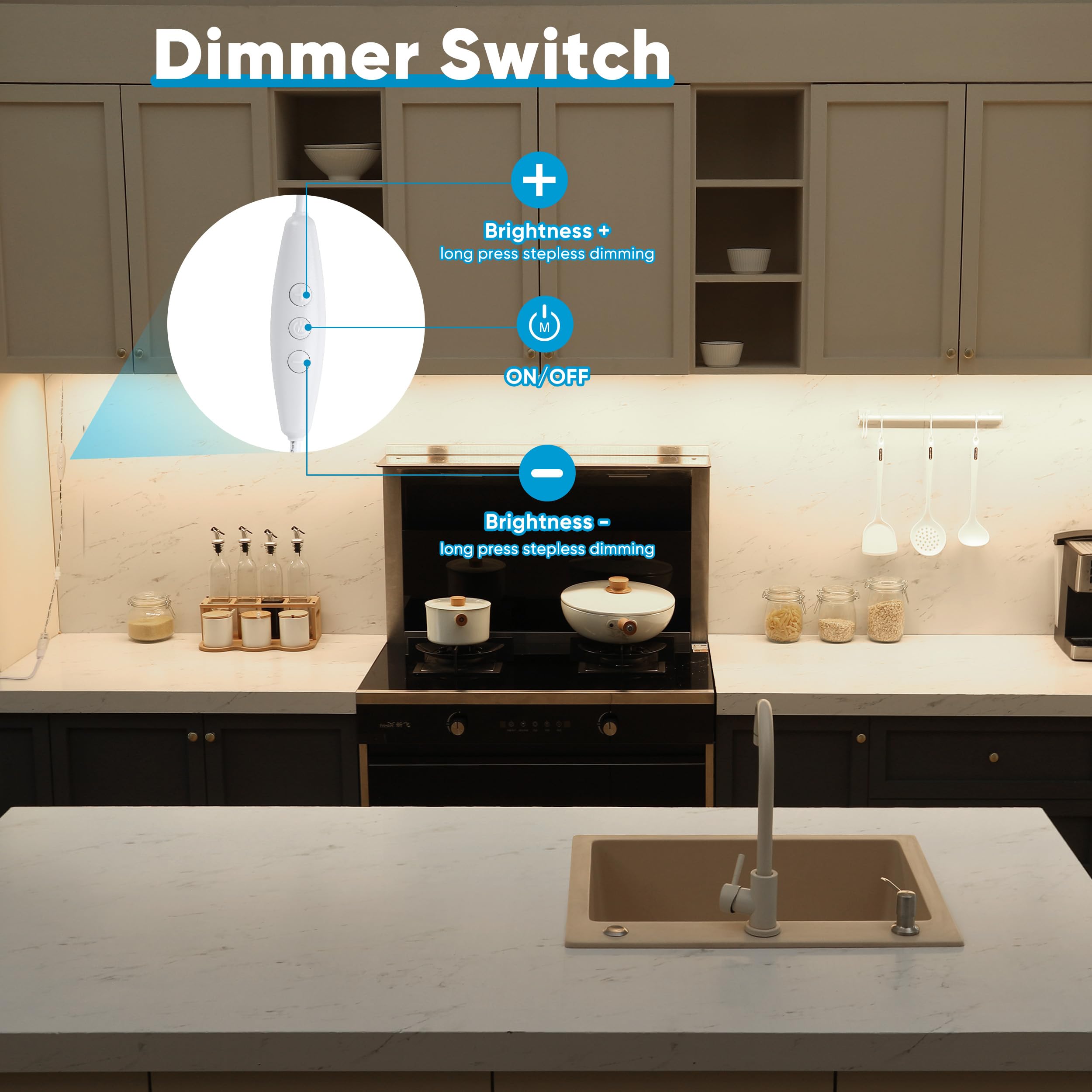 Litever Under Lighting Kit Plug in, 6 pcs 12 Inches LED Light