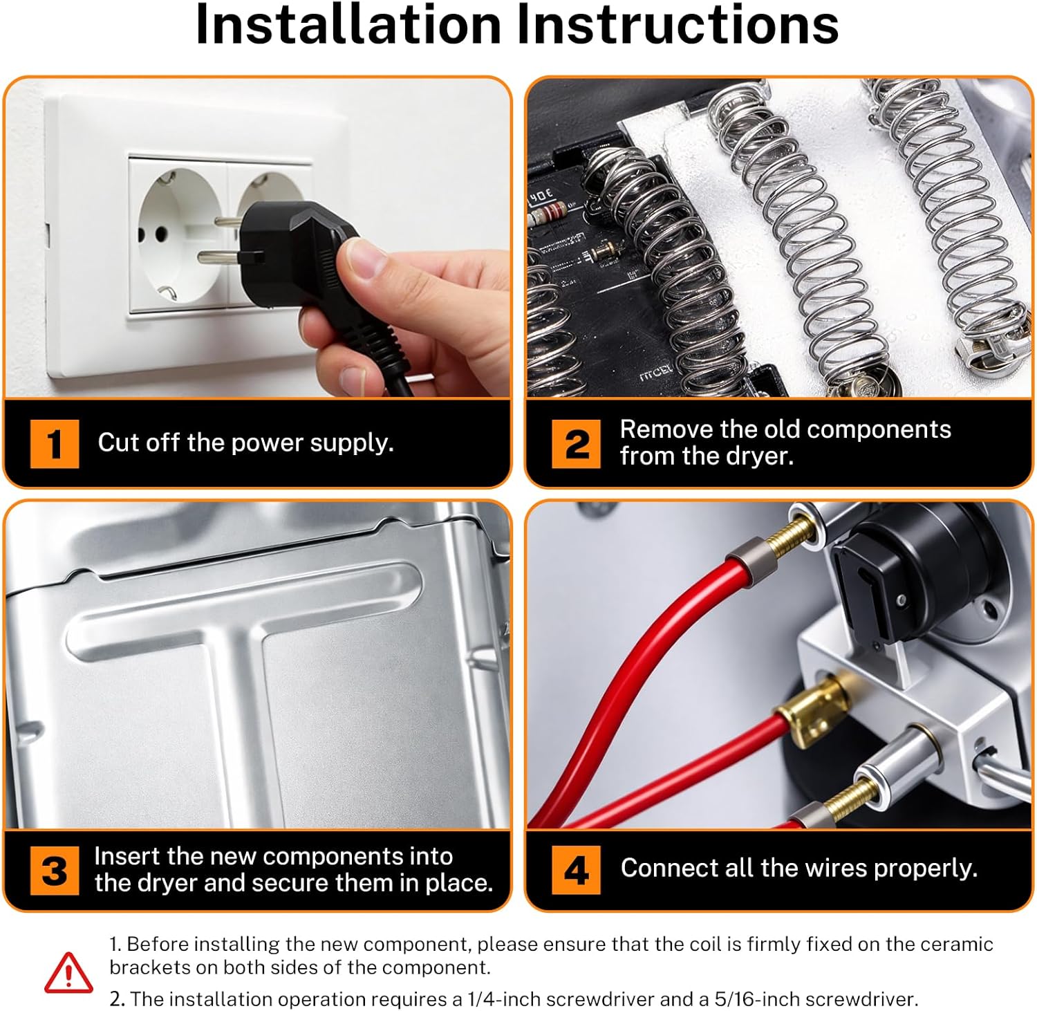 【UPGRADE】279838 Dryer Heating Element Kit, Fit for Whirlpool Kenmore Maytag Amana, Compatible with LER7646EQ1, LET7646EQ1, LER7646EQ1, LET7646EQ1, Replaces 3403585, 3398064, 8565582, W10724237