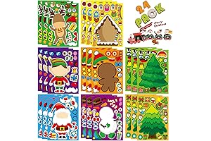 DIY Christmas Stickers for Kids (Bulk 24 Sheets)