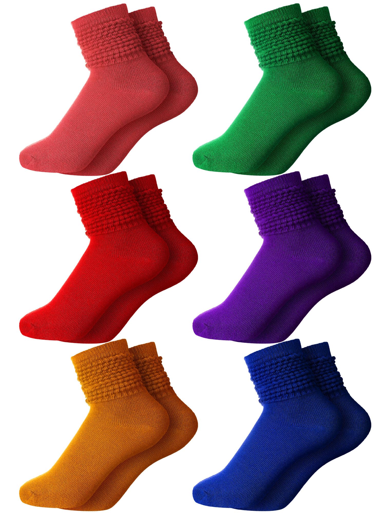 Fourluoo 6 Pair Kid Slouch Sock Knee High Socks