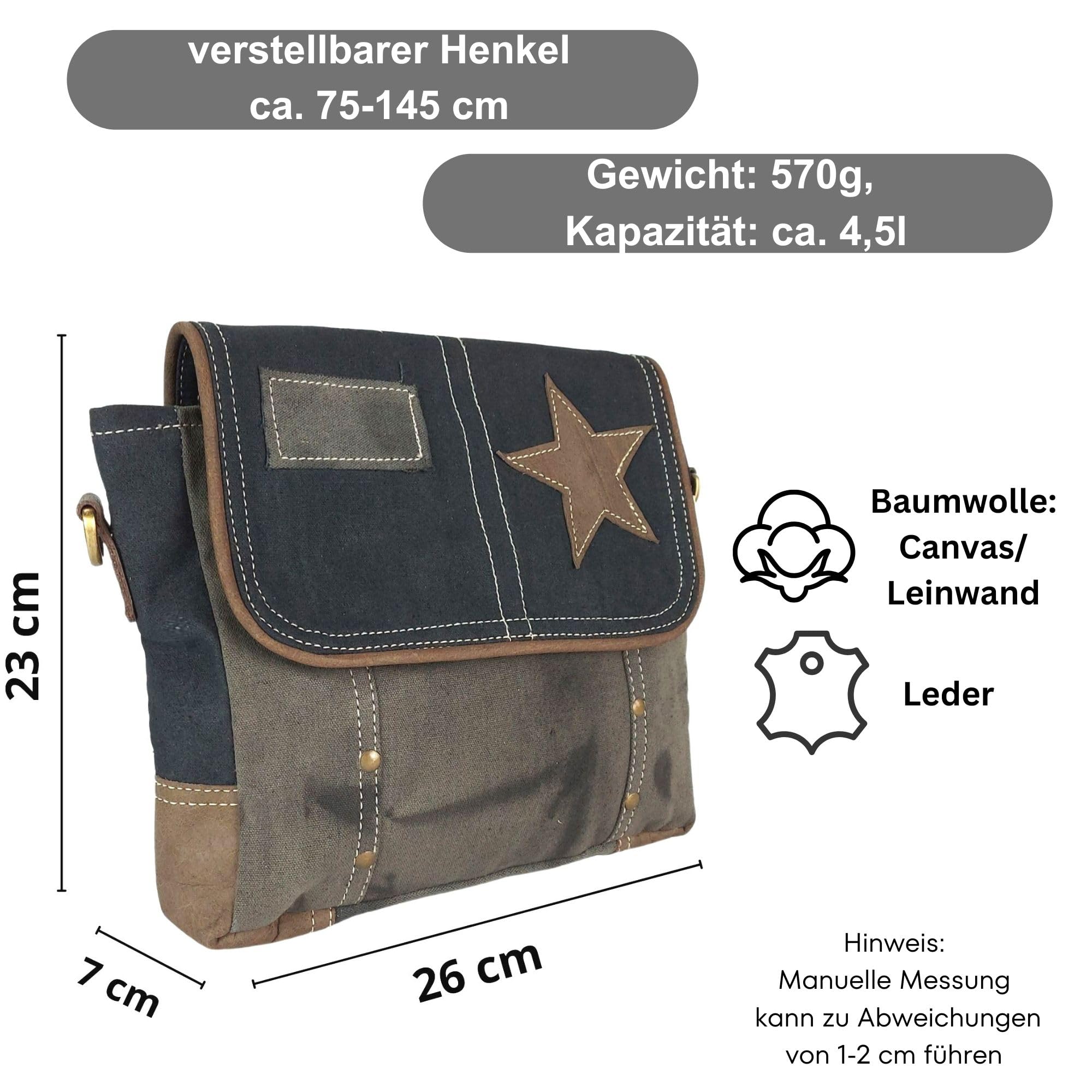 Sunsa Damen Umhängetasche, Vintage Crossbody Bag, Messenger Tasche Schwarz