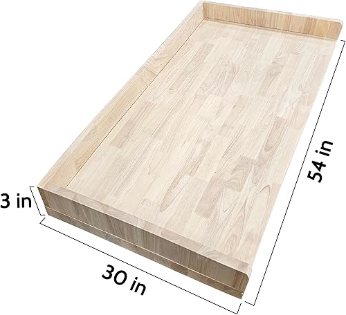 Miniatura 2 de Skywin Encimera para lavadora y secadora, encimera de madera real con rieles de borde, protector de lavandería de 54 x 30 pulgadas para encimera de