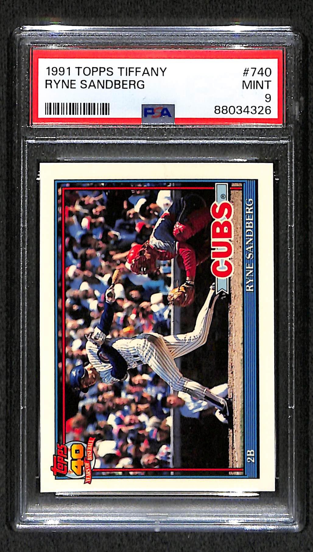 1991 Topps Tiffany #740 Ryne Sandberg Psa 9 Mint