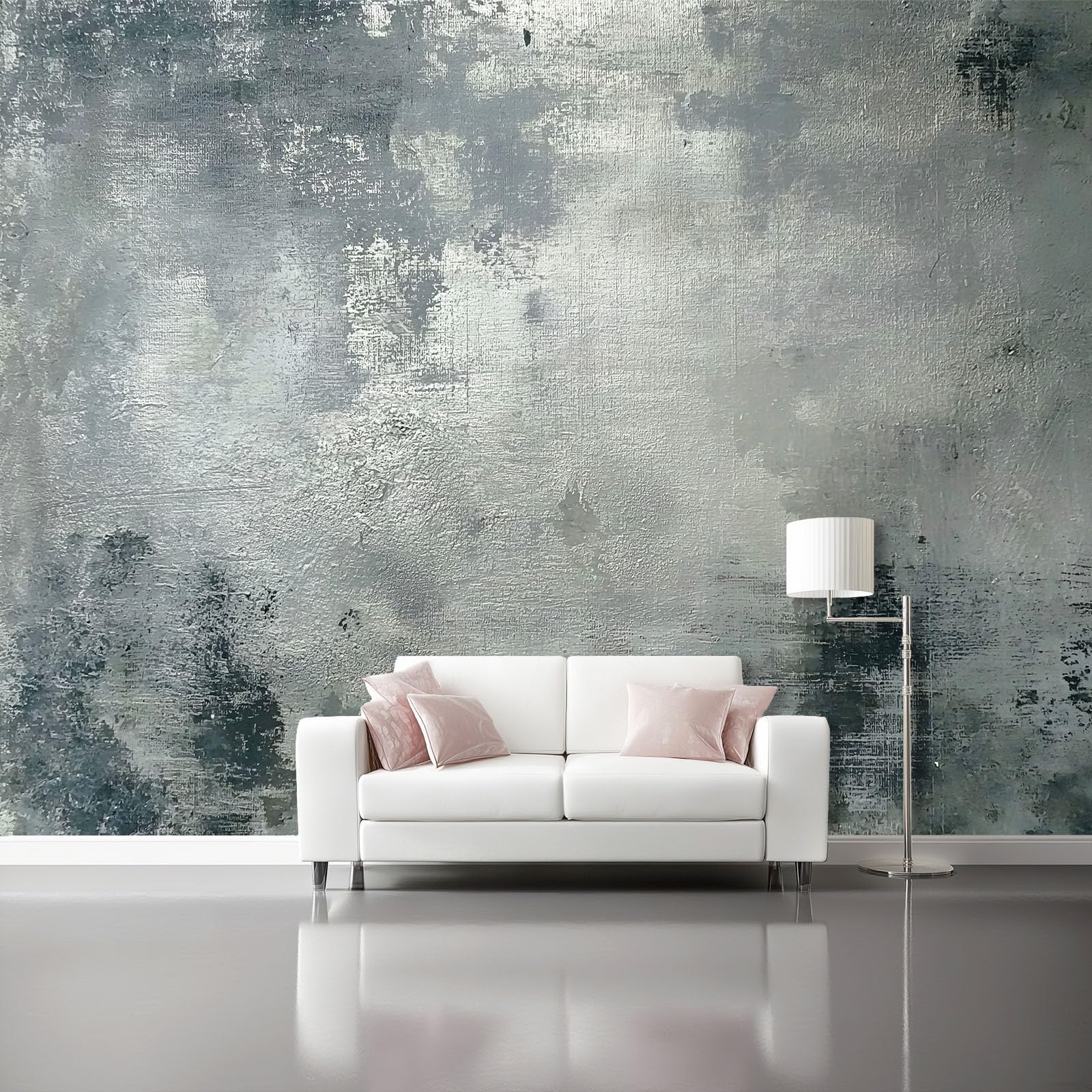 Mural de pared textura gris industrial de 300x210 cm para salon y dormitorio