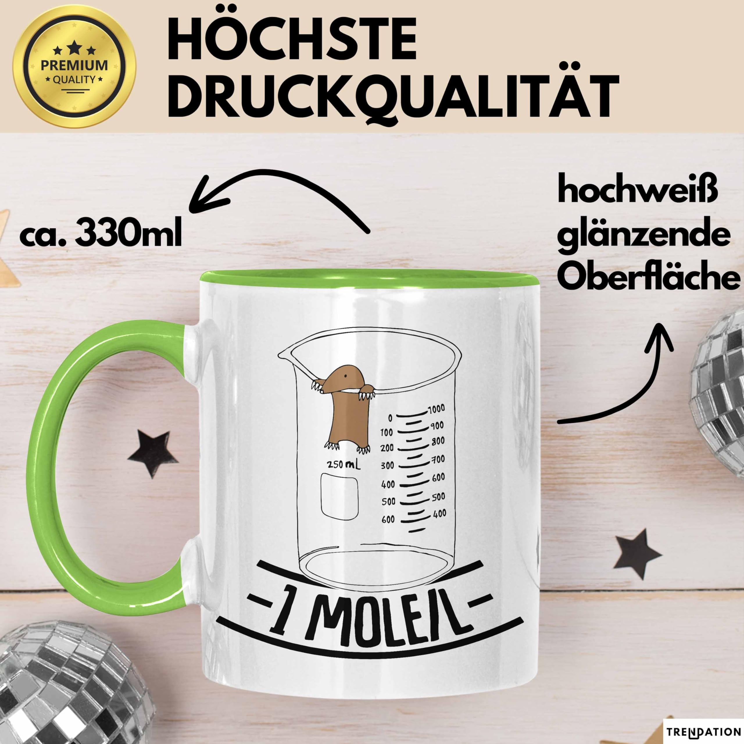 Trendation Chemie-Tasse 'Substituenten' – 325 Ml, Rot, Witziger Enten-Chemiker-Spruch, In Deutschland Bedruckt