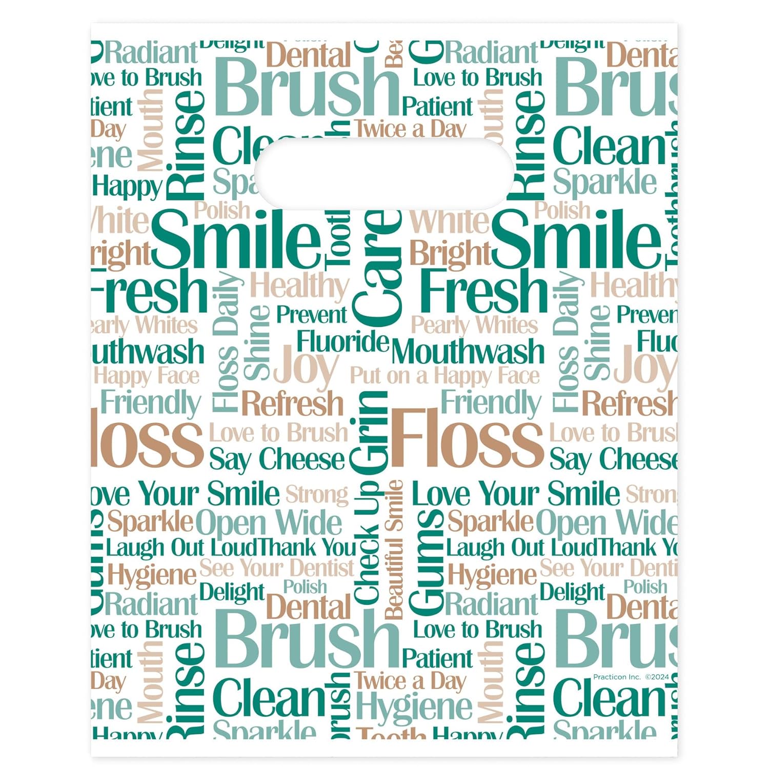 Tooth Talk Dental Giveaway Bags, 8" x 10", 100 Pack