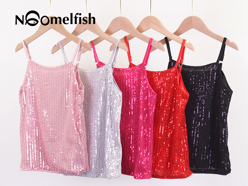Amazon.com: Noomelfish Girls Camisole Sequin Tank Tops Sparkly