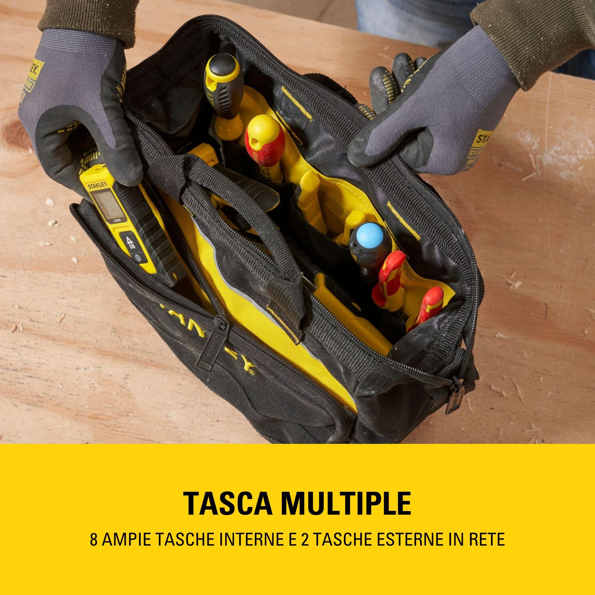 STANLEY 1-93-330 Borsa portautensili 30 x 25 x 13 cm con base rigida