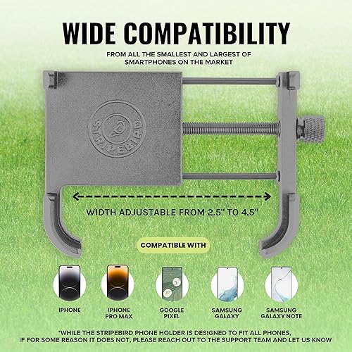 Miniatura 17 de Stripebird - Soporte magnético para teléfono original de golf - Accesorio para carrito de golf - Soporte delgado para teléfono inteligente - Celda