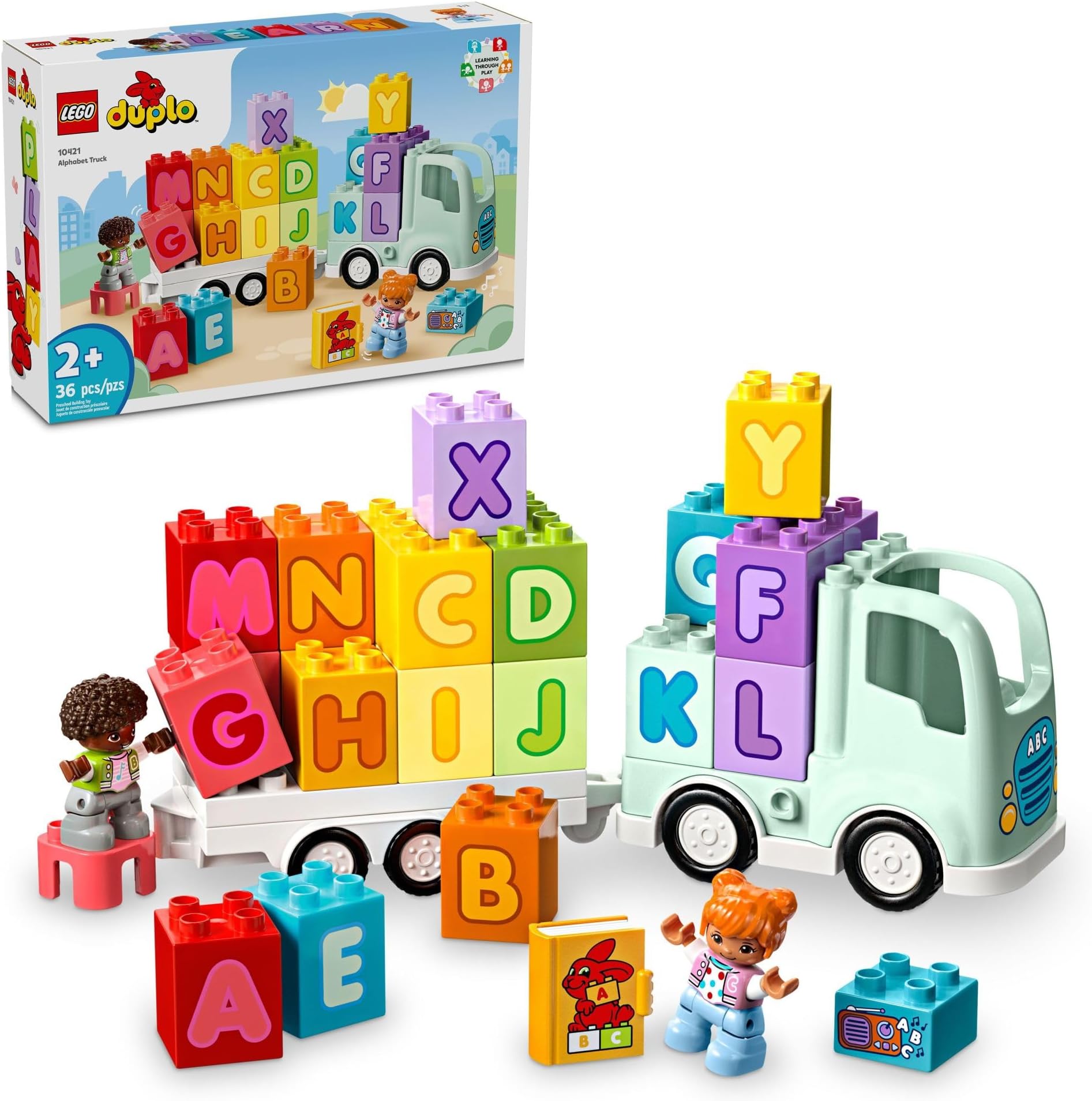 DUPLO Town Alphabet Truck Toy - Toddler Learning & Educational Toys for Preschool, Ages 2+ - Alphabet Blocks for Boys & Girls - Baby Gift Ideas for Birthdays - 10421