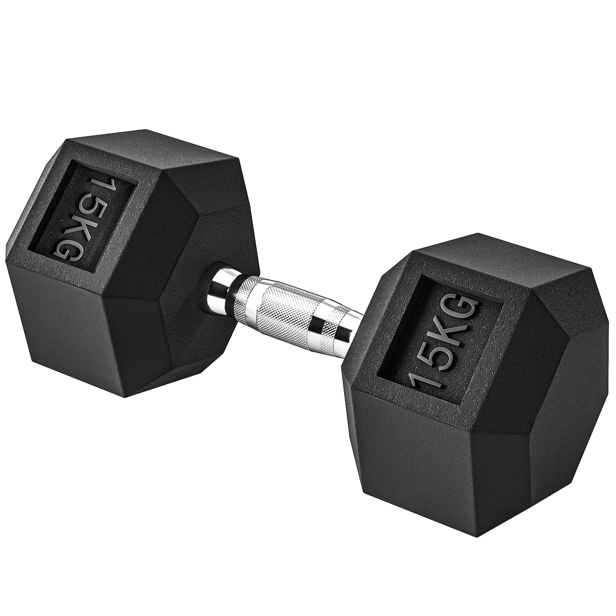 HOMCOM 12.5KG/15KG/17.5KG/20KG/2x15KG/2x17.5KG/2x12.5kg/2x20kg Rubber Hex Dumbbell Portable Hand Weights Dumbbell for Home Gym Workout Fitness