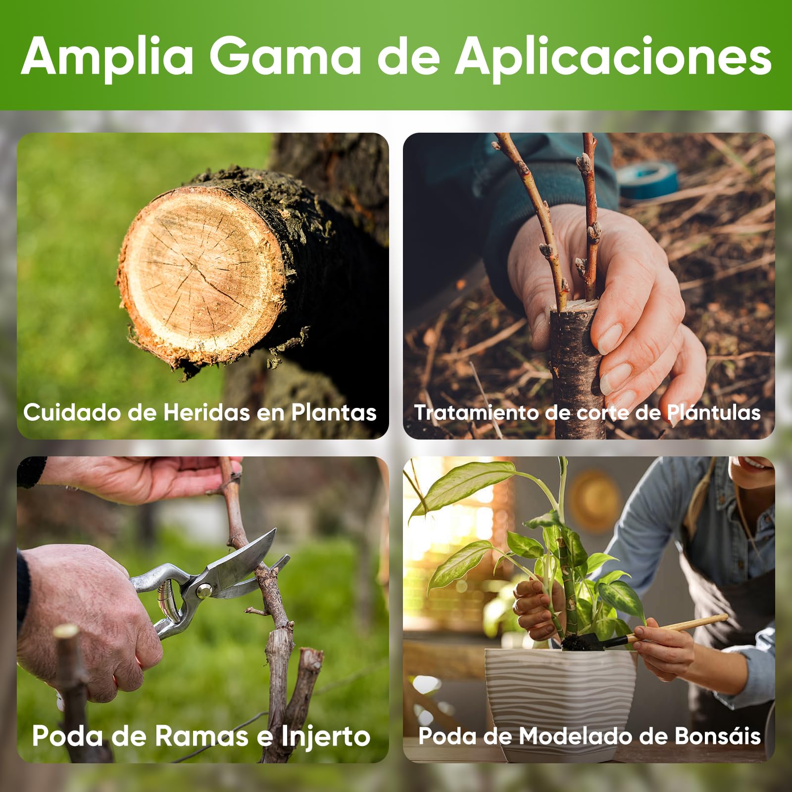 600g Pasta Cicatrizante Poda,Cera para Árboles Marrón,Impermeable y Resistente a la Intemperie Cicatrizante Arboles para Injertos y Rápida Cicatrización de Árboles Frutales y Plantas Ornamentales