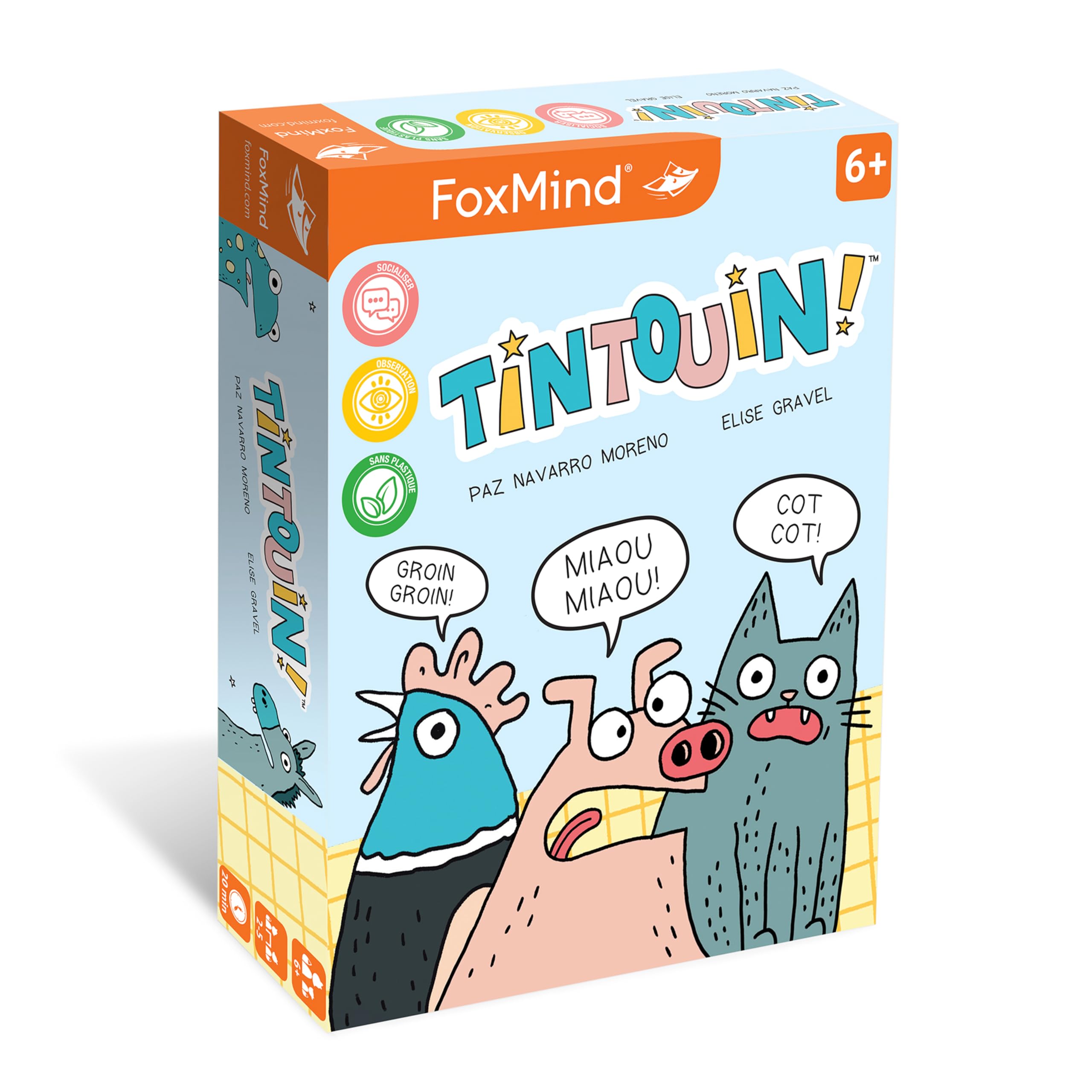 FoxMind Games: Tintouin, jeu de Cartes, thème de la Ferme, illustré par Élise Gravel, 2 à 5 joueurs, 6 ans et Plus