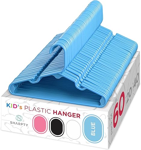 Vista 27 de Sharpty Perchas de plástico para niños, perchas para ropa de bebé, niños pequeños y niños, uso estándar diario, ideal para armario de niños y niñas