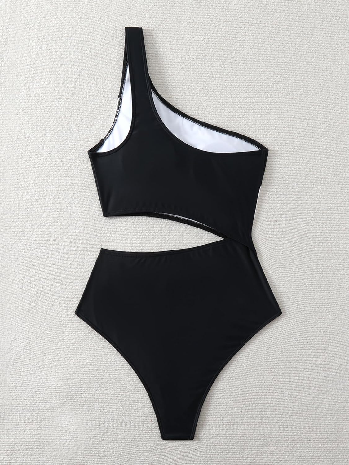 Leoparts Women's Color Block One Piece Swimsuits Monokini One Shoulder Cutout High Cut Bathing Suits Beachwear - Image 5