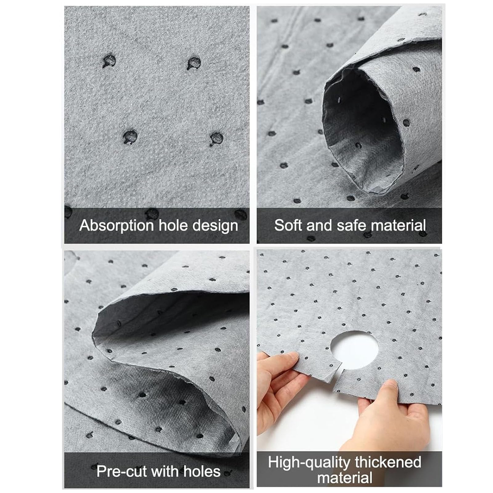 Naroote 25 Tapis Absorbants pour Dessus de Fût, Tapis Absorbants Rapides de 21 Pouces de Diamètre avec Conception à Trous en, pour Fûts de 55 Gallons, Ateliers, Sous-sols