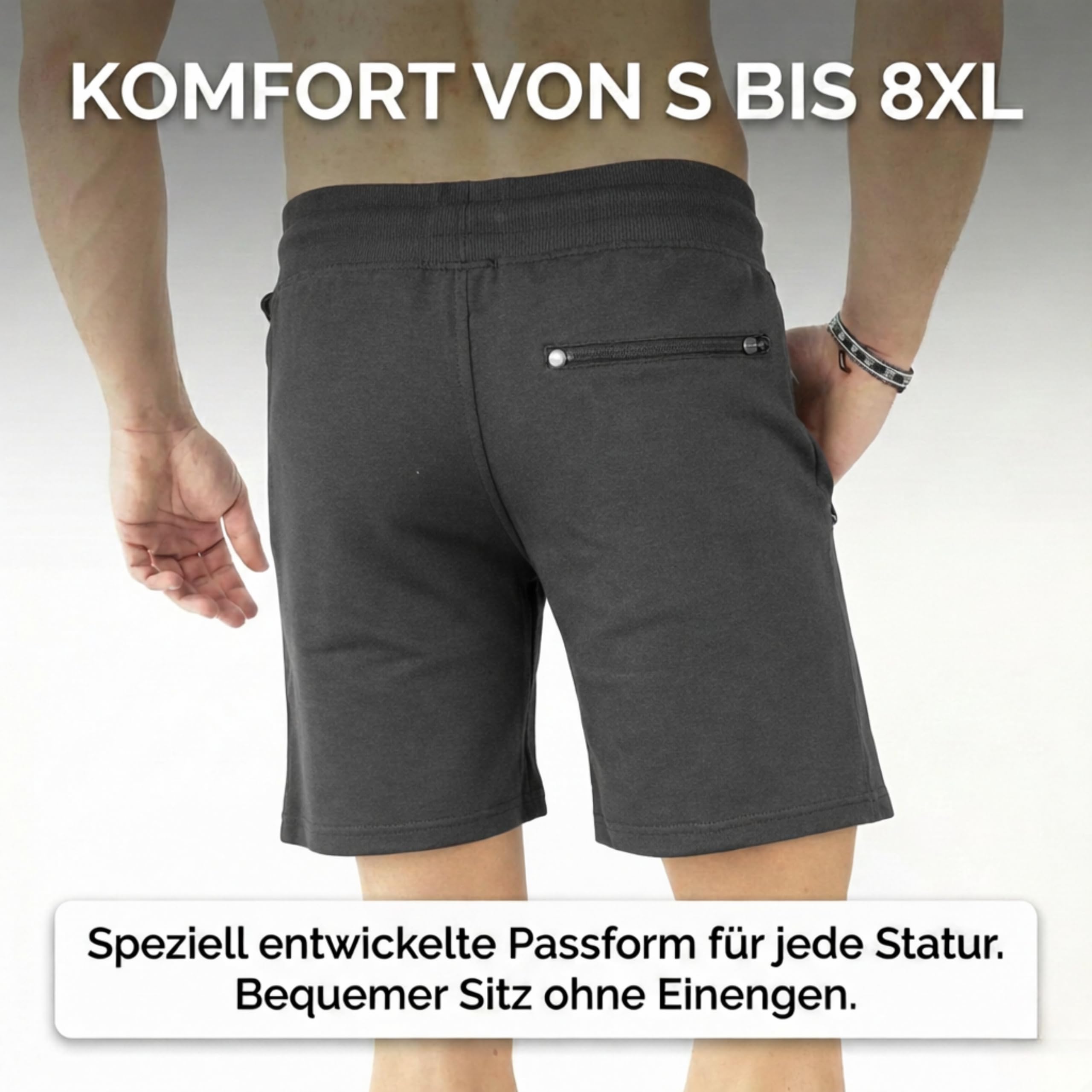 Pantalones Cortos de Ocio para Hombre Mount Swiss Liam | 2 Bolsillos Laterales y 1 Trasero con Cremallera