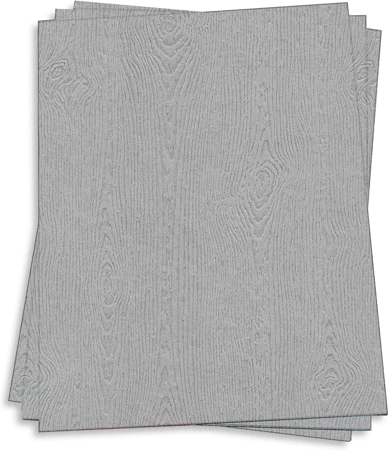 Stone Grey Card Stock - 8 1/2 x 11 Gmund Wood Grain 111lb Cover, 25 Pack