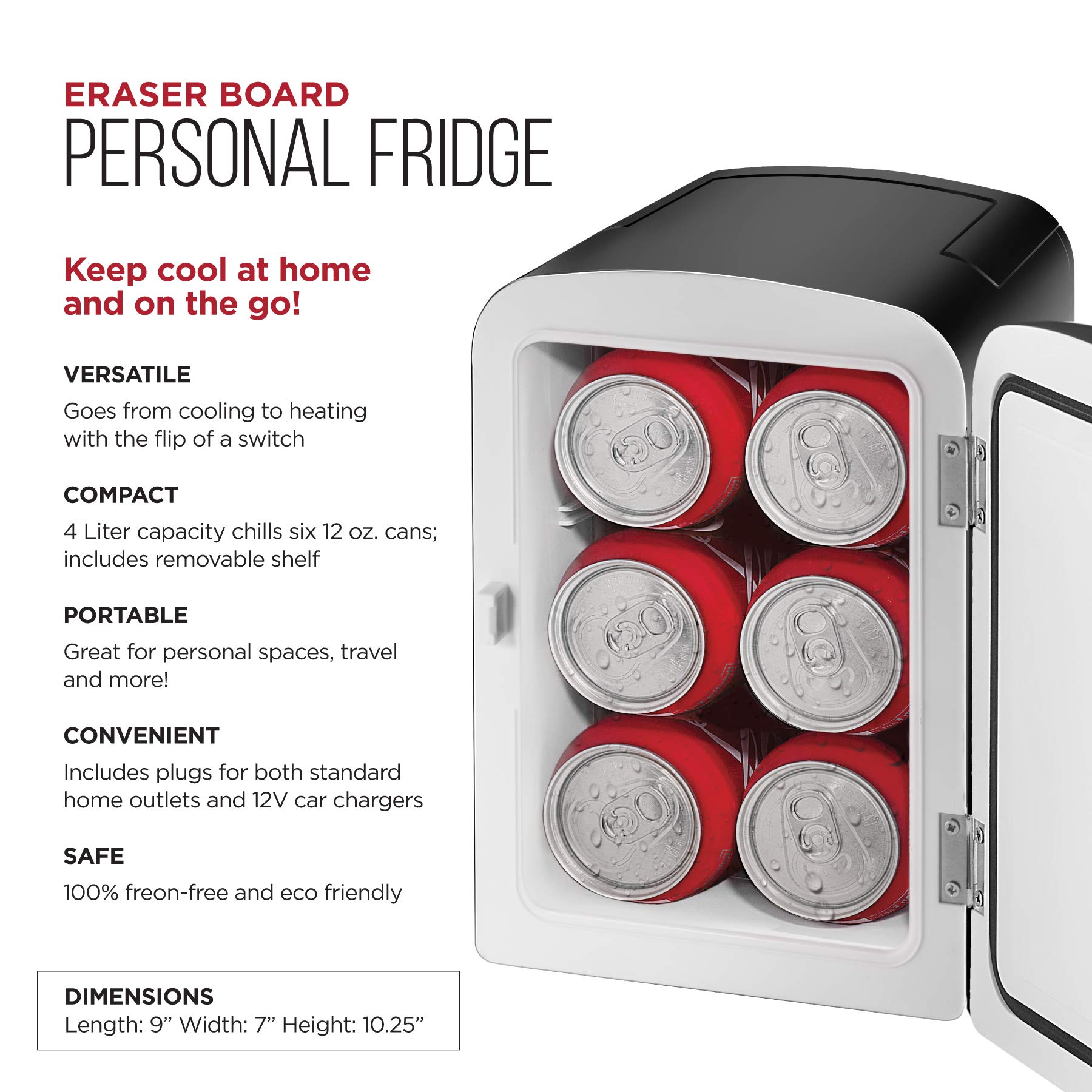 chefman 0.52 cu ft portable mini mirrored personal fridge