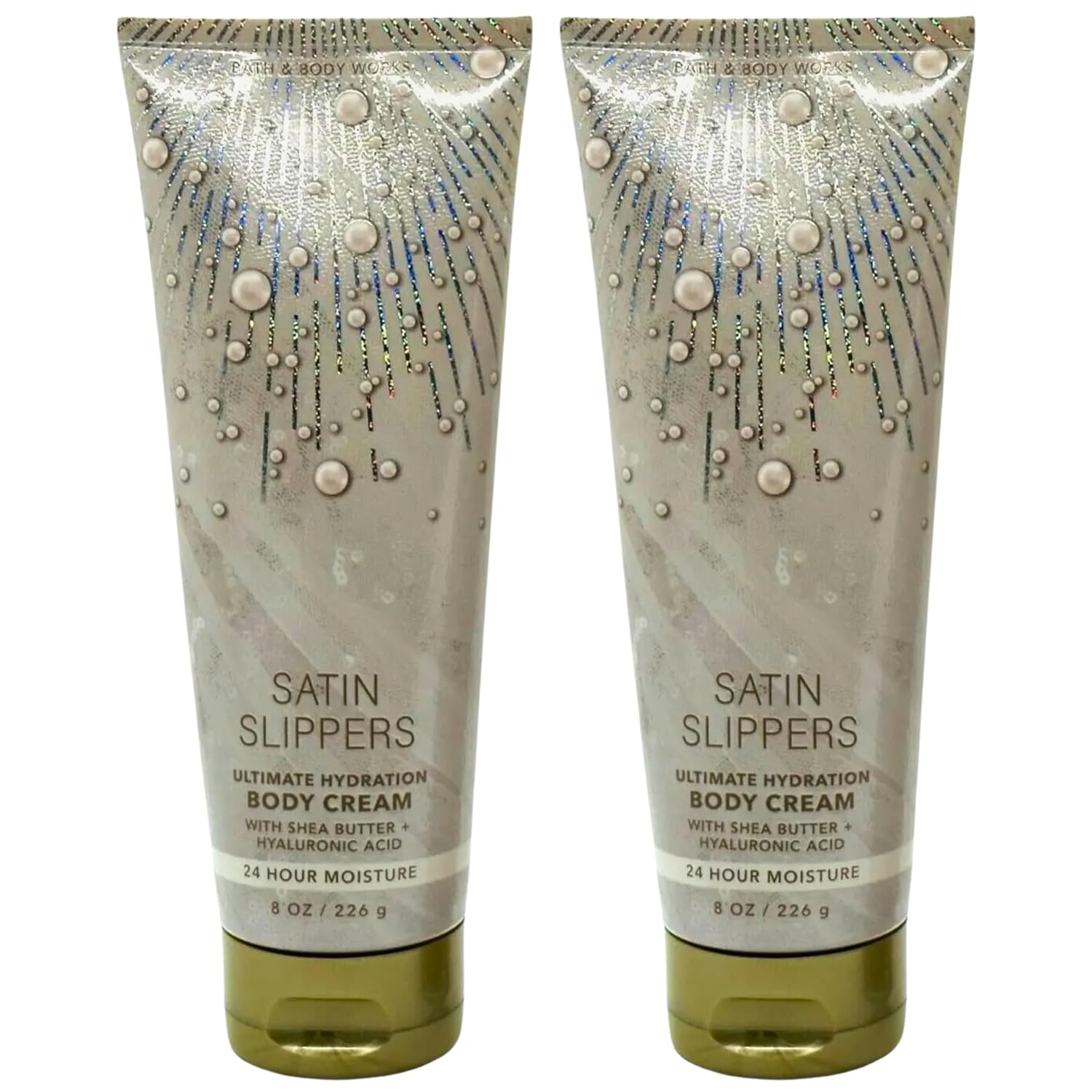 Bath & Body Works Body Cream, 8oz Each, Set of 2 – Aloe, Vitamin E, Shea (Satin Slippers) Bath & Body Works Body Cream, 8oz Each, Set of 2 – Aloe, Vitamin E, Shea (Satin Slippers)