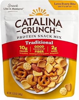 Catalina Crunch Protein Snack Mix - 10g Protein, 2g Sugar per Serving - Good Source of Fiber, Gluten Free - Traditional, 5.25 Ounce Bag (Pack of 1) - Packaging May Vary