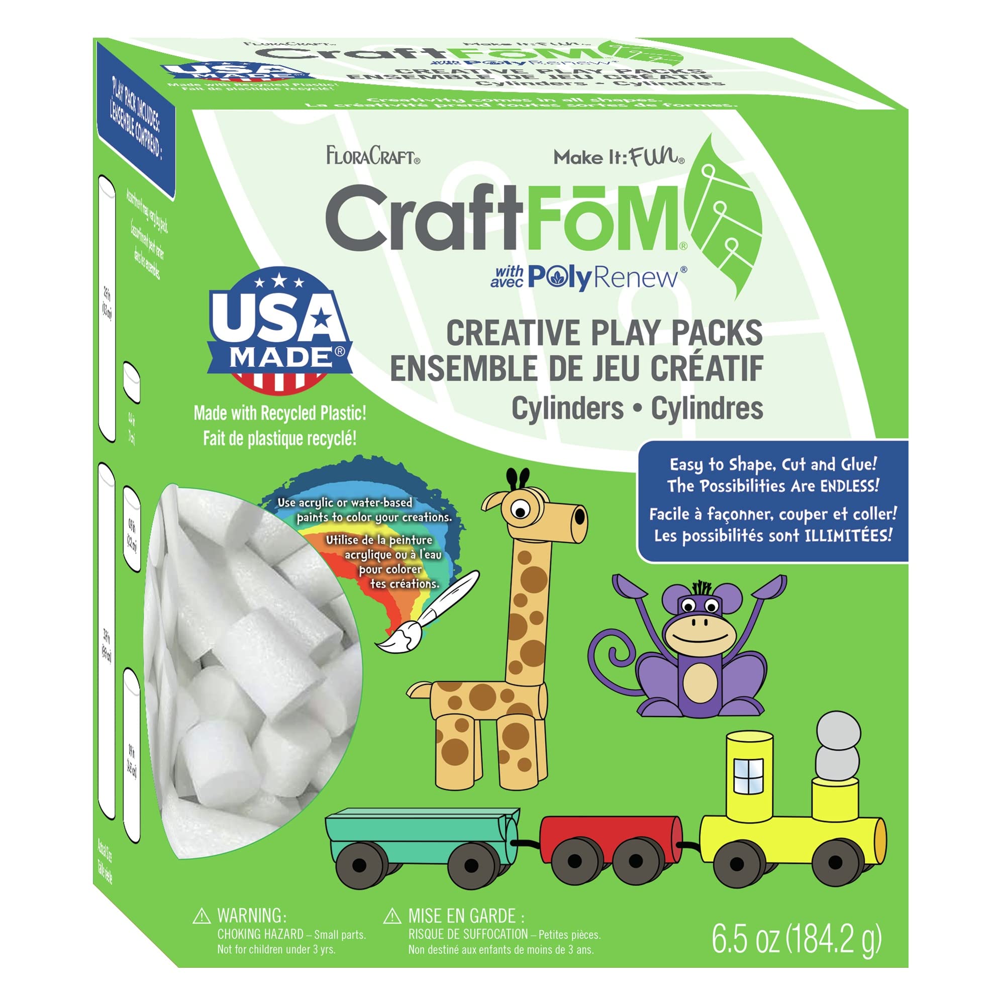 FloraCraft CraftFoM Play Pack 6.5oz-Rods, White -KCP3
