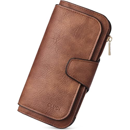 CLUCI RFID Wallet for Women Bifold Wallet with ID Window | Multiple Card Holder, Gifts for Women Birthday