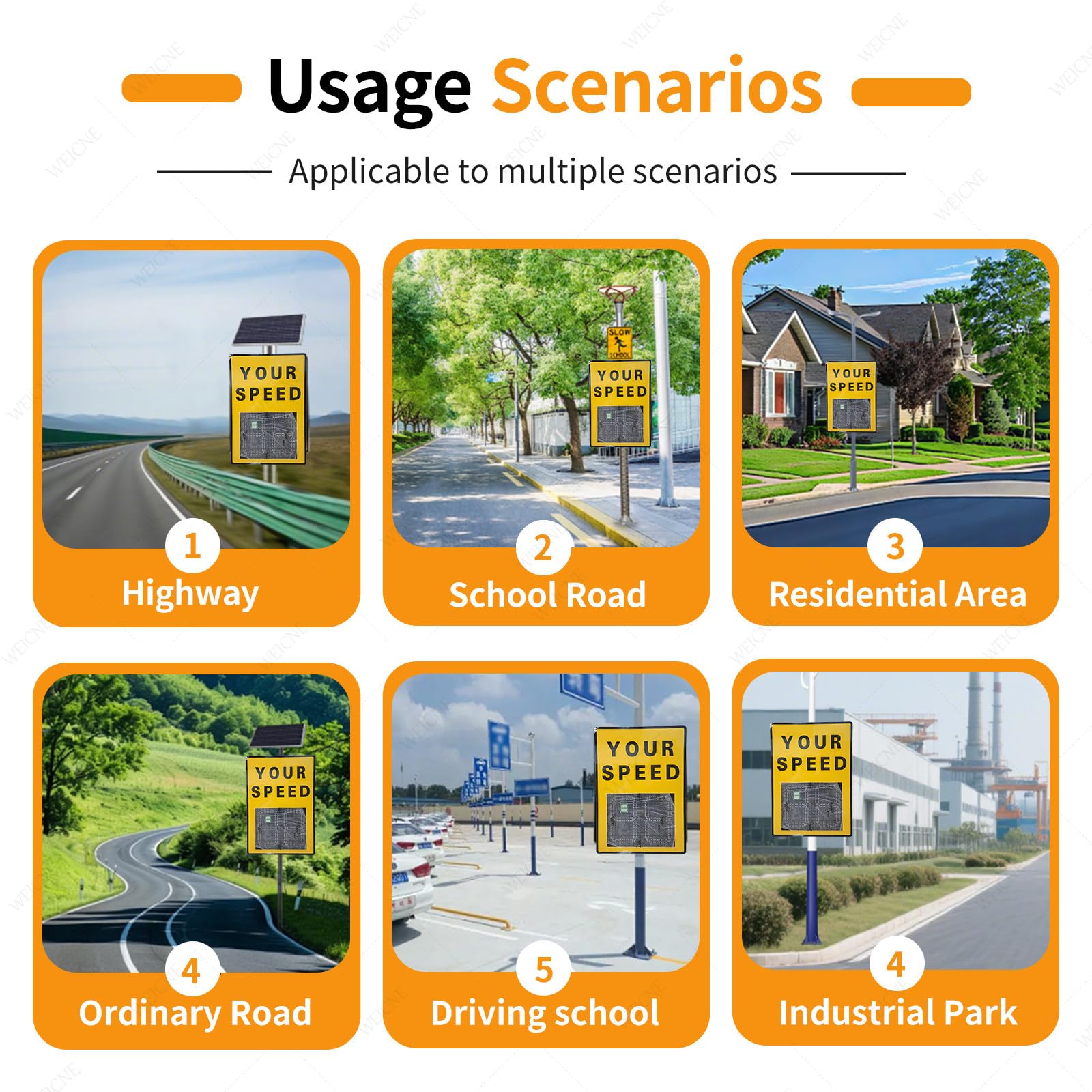 60 X 90Cm Señal De Límite De Velocidad con Radar Solar, con Control Remoto Y Accesorios, Señal Led De Retroalimentación De Radar, Señal De Advertencia De Tráfico