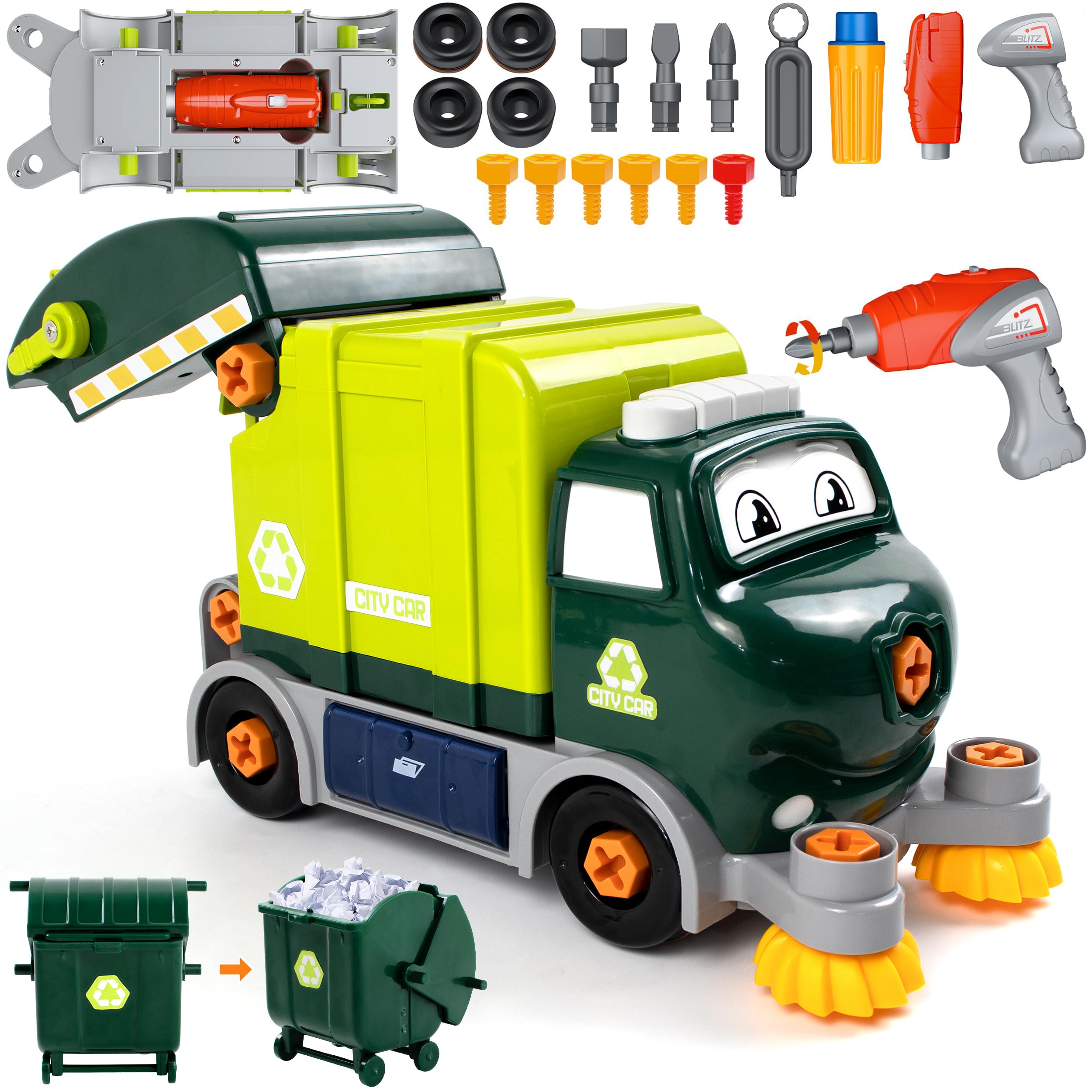 Amazon.com: Brixlytoys Trucks Take Apart Toys with Electric Drill
