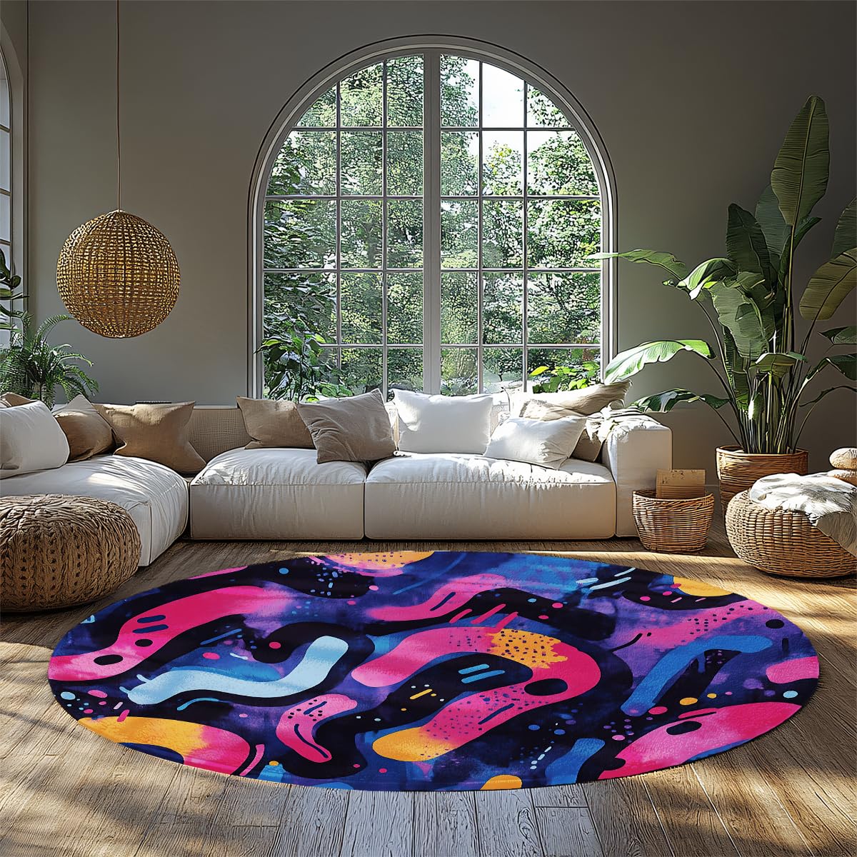 Tapis chambre rond lavable 240cm : fini la poussière et les glissades