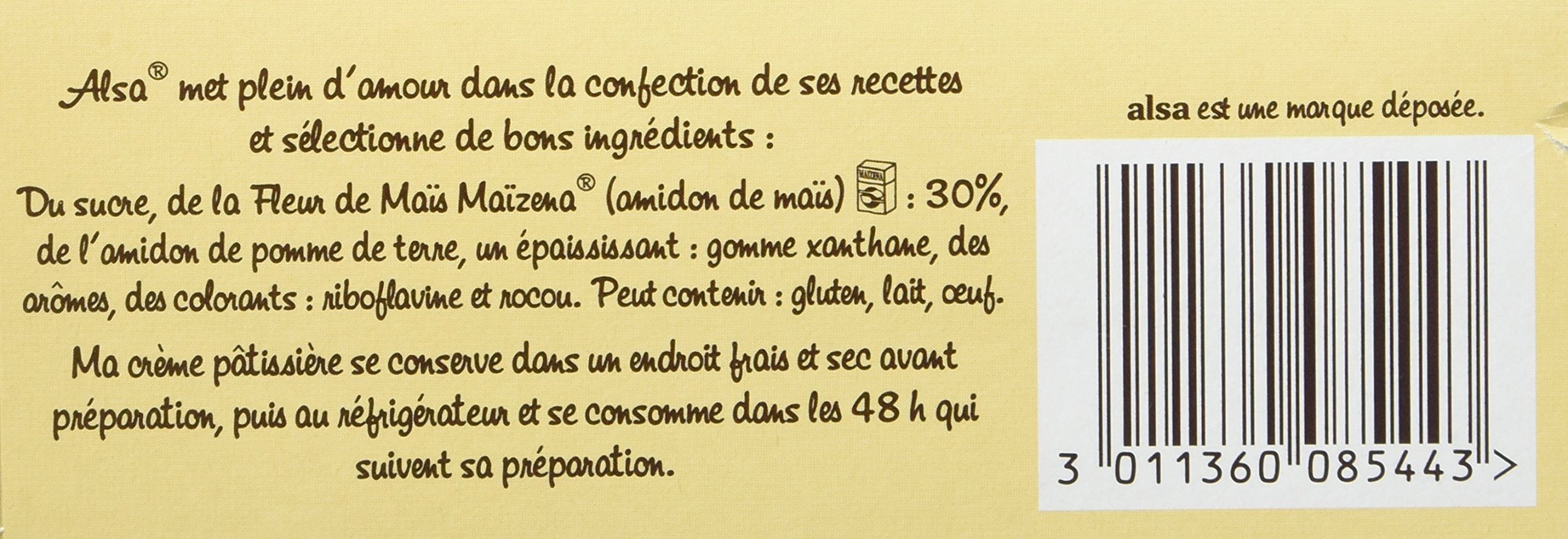 Alsa Préparation Crème Patissière 3 Sachets 390g - Lot de 3