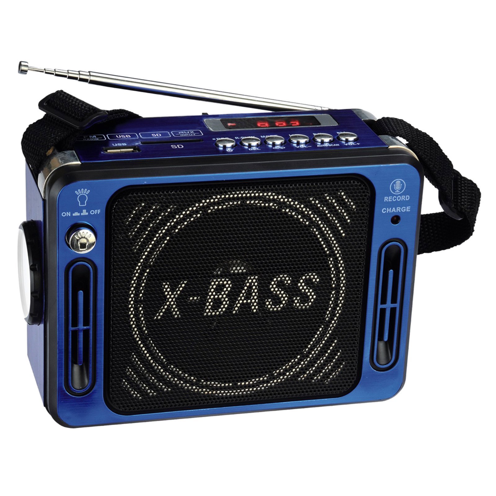 QFX Karaoke Multimedia Speaker with FM Radio- Blue