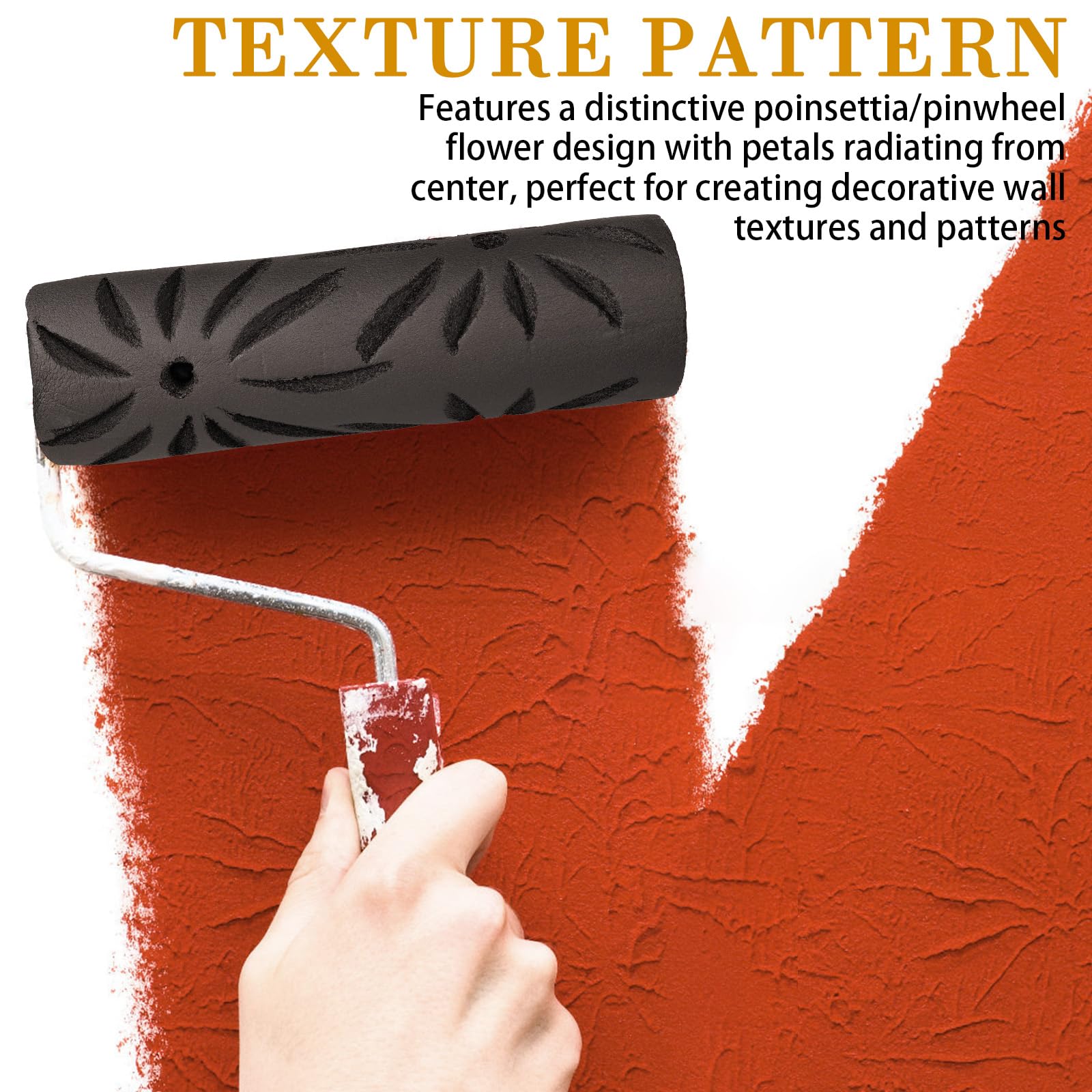 Poinsettia Texture Roller - Create Stunning Wall Designs -2 Poinsettia Texture Roller - Create Stunning Wall Designs -2