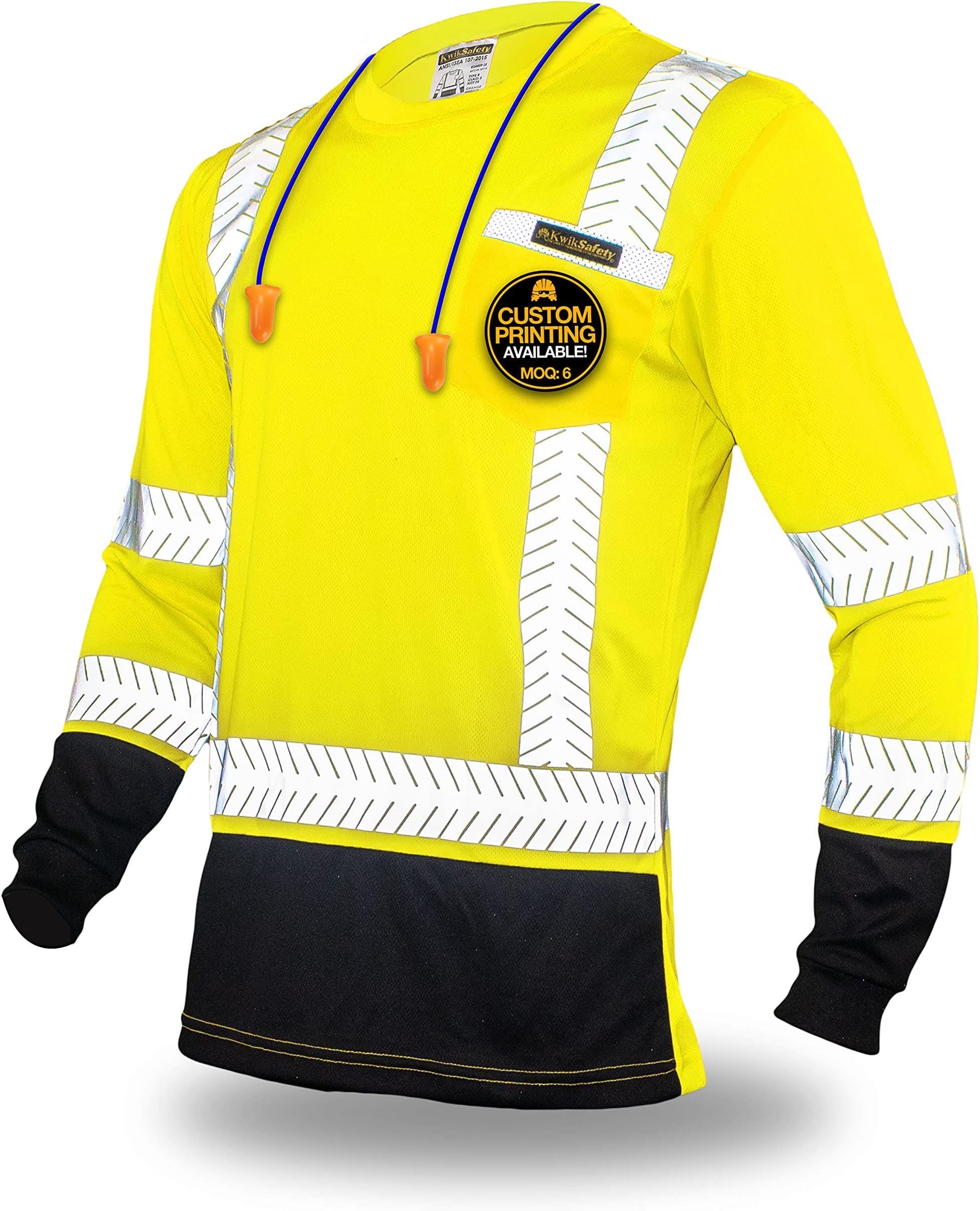 KwikSafety - Charlotte, NC - Premium Long Sleeve Safety Shirts [Crew Neck, Button & Zip Collar] Class 3 ANSI Tested OSHA