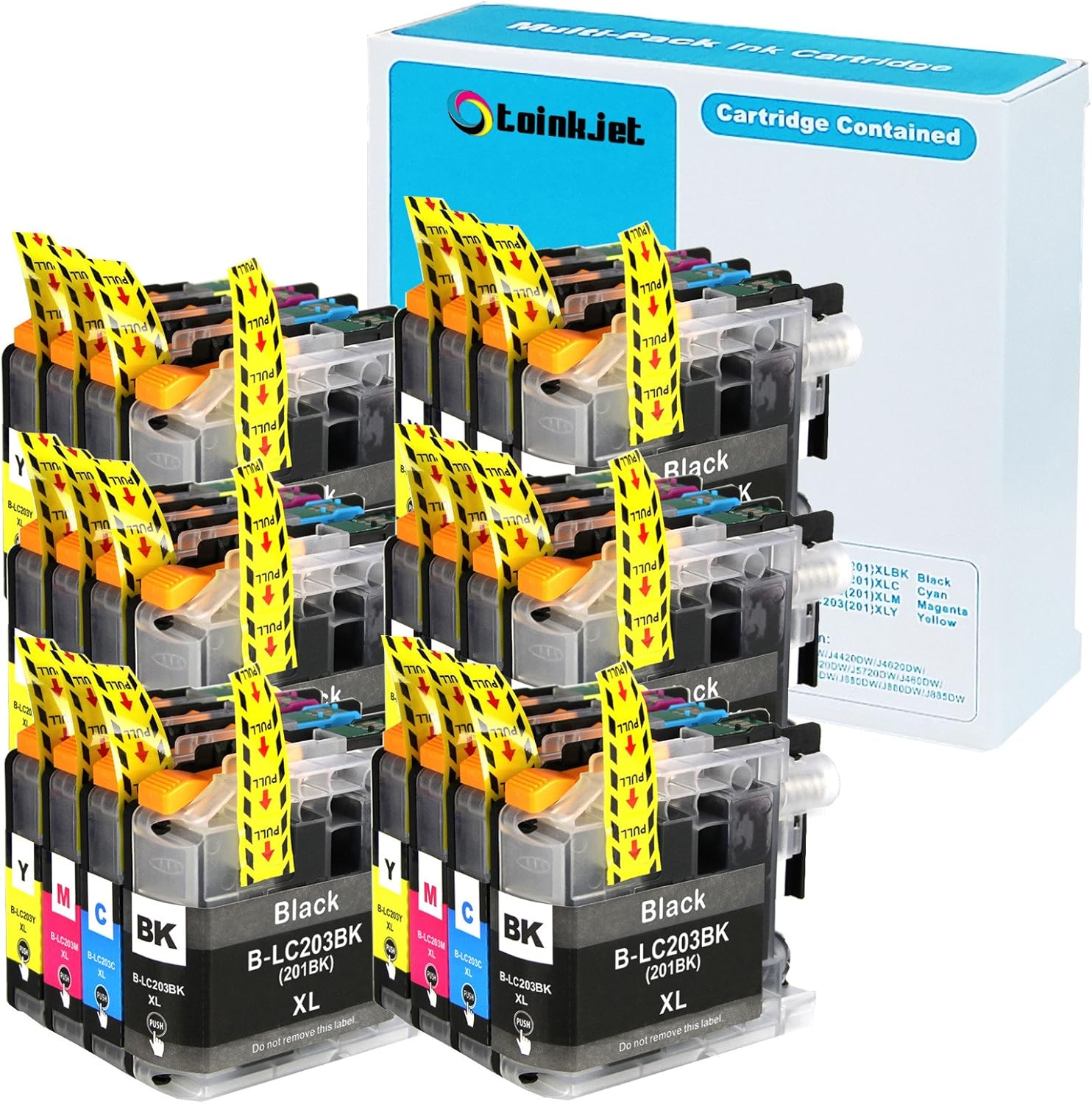 24 Pack Compatible Replacement for Brother LC203 LC 203 XL LC201 Ink Cartridges for MFC-J460 MFC-J480DW MFC-J485DW MFC-J680DW MFC-J885DW J880DW MFC J5520DW J5620DW J5720DW J4420DW