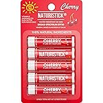 Mineral SPF 30 Vegan Lip Balm by Naturistick | Broad Spectrum UVA/UVB Sunscreen Protection with Zinc Oxide | 100% Natural, Coral-Friendly Formula | Oxybenzone Free | 5-Pack Cherry | Made in USA