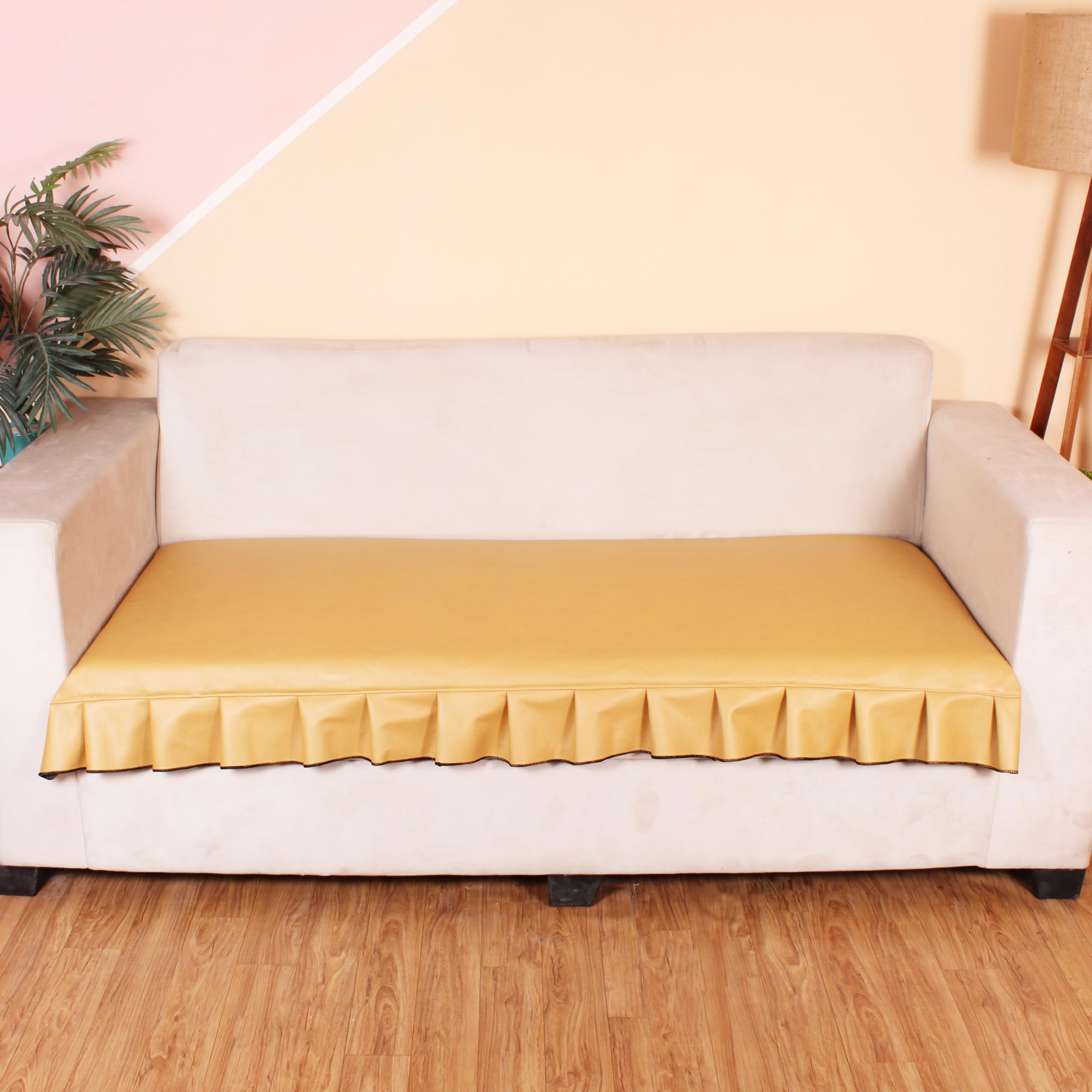 Amazon Brand - Umi 3 Seater Leatherite Sofa Slip Cover Protector with Frill (Yellow) (B0D3HVW1Q4) Amazon Price History, Amazon Price Tracker