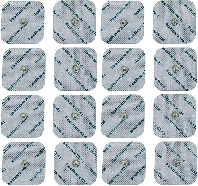 Square Stud Pads Compatible With Beurer Sanitas Tens Machines By Healthcare World - Pack Of 16