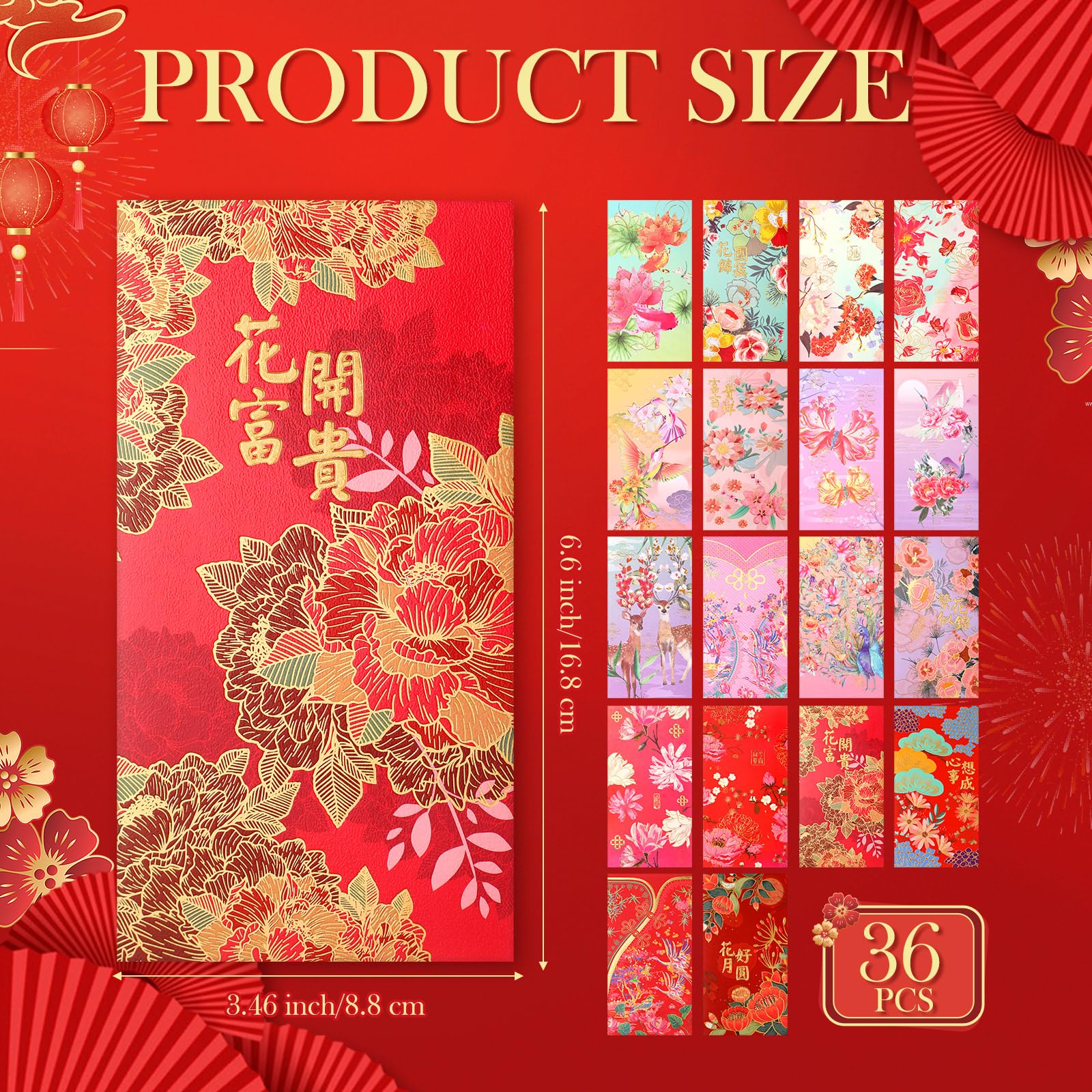 Snapklik.com : Pasimy 36 Pcs Chinese New Year Red Envelopes 2025 Lunar ...