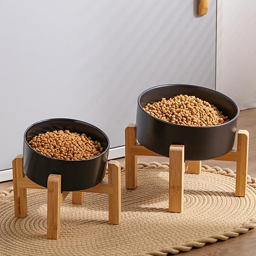 Miniatura 5 de Tazón de cerámica para perros elevadoelevado de 15 inclinado antideslizante para razas pequeñasmedianas, plato inclinado de cara grande, plato de