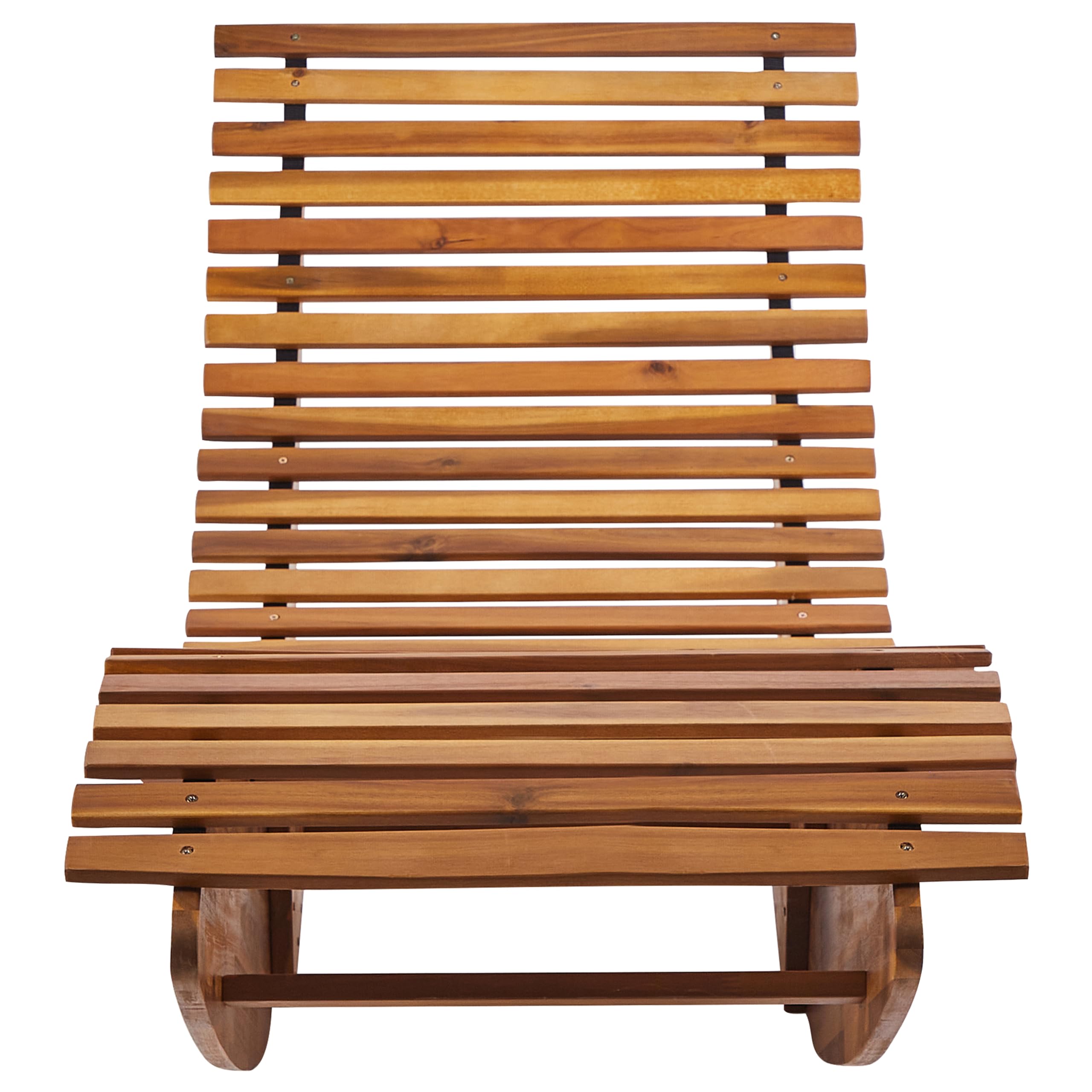 Beliani Bain de Soleil à Bascule pour Jardin et Patio en Bois d'Acacia Clair Naturel Brescia II