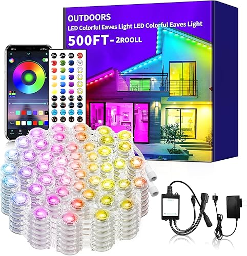 Miniatura 9 de Luces permanentes para exteriores de 100 pies, luces de alero RGB, modos de escena de bricolaje IP68 impermeable debajo de la iluminación del alero