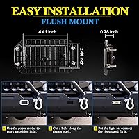 Vista 4 de Flush Mount LED Light Pods, BUNKER INDUST 2Pcs 6 Inch Spot Flood Combo Beam 6000 LM Triple Row Driving Off Road Light Bar Waterproof Led Work Light